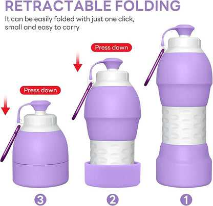 Collapsible Lightweight 20oz Water Bottle, Food-Grade Silicone BPA Free - Image 5