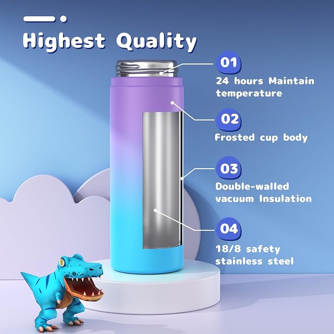 Kids Water Bottle, Stainless Steel Vacuum Insulated cup, Kids Water Bottle - Image 4