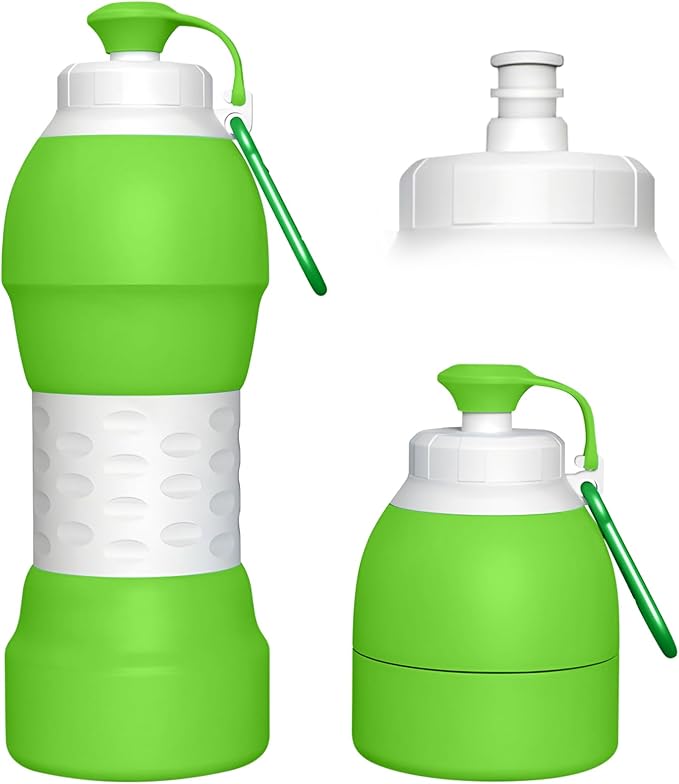 Collapsible Lightweight 20oz Water Bottle, Food-Grade Silicone BPA Free by Unknown