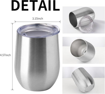 12oz/4 Pack Wine Tumbler Glasses - Image 5