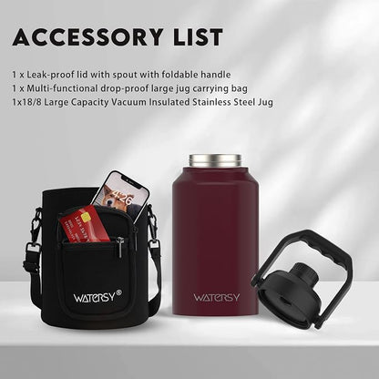 WATERSY 2/3 Gallon Water Bottle Insulated, BPA Free&Leak Proof, 87oz Stainless - Image 6