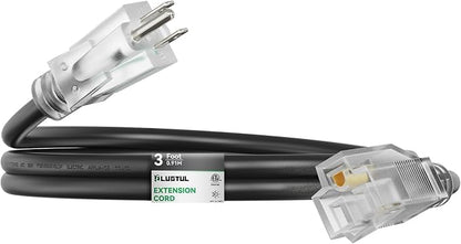 PLUGTUL Outdoor Extension Cord 3FT, 12 Gauge Extension Cord by PLUGTUL