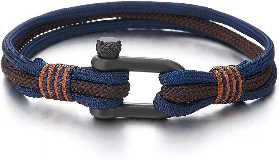 COOLSTEELANDBEYOND Men Women Steel Screw Anchor Shackle Nautical Sailor Rope by COOLSTEELANDBEYOND