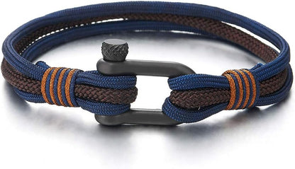 COOLSTEELANDBEYOND Men Women Steel Screw Anchor Shackle Nautical Sailor Rope by COOLSTEELANDBEYOND