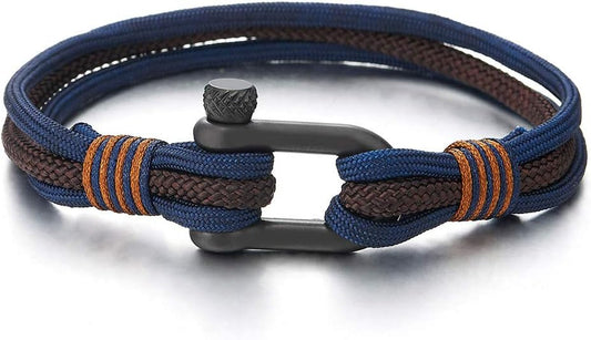 COOLSTEELANDBEYOND Men Women Steel Screw Anchor Shackle Nautical Sailor Rope by COOLSTEELANDBEYOND