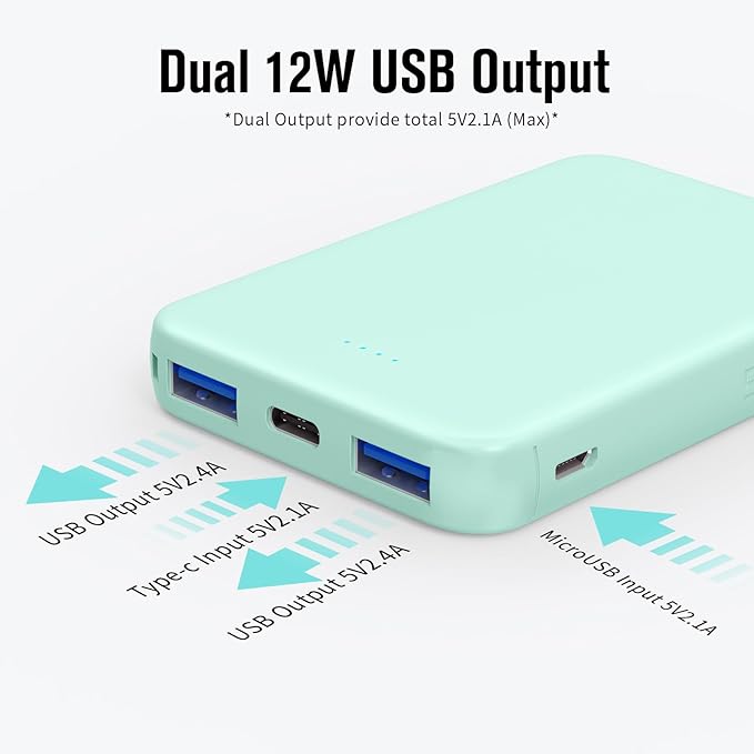 VANYUST S22 Portable Charger, Mini Colorful Power Bank, 5000mAh External - Image 3
