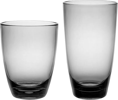 KLIFA- ETON- 15.2 & 20.8 ounce, Acrylic Tumbler & Highball Drinking Glasses Set by KLIFAHome