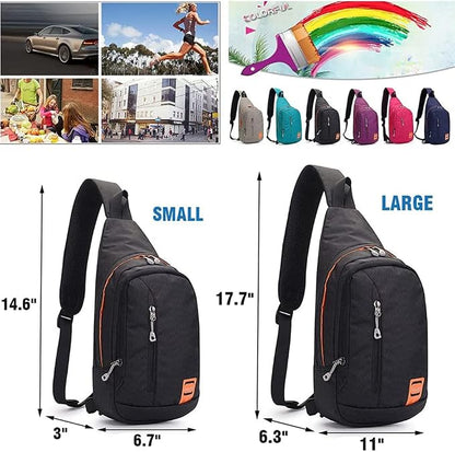 Peicees Small Sling Backpack Waterproof Unisex Shoulder Bag Chest Crossbody - Image 4