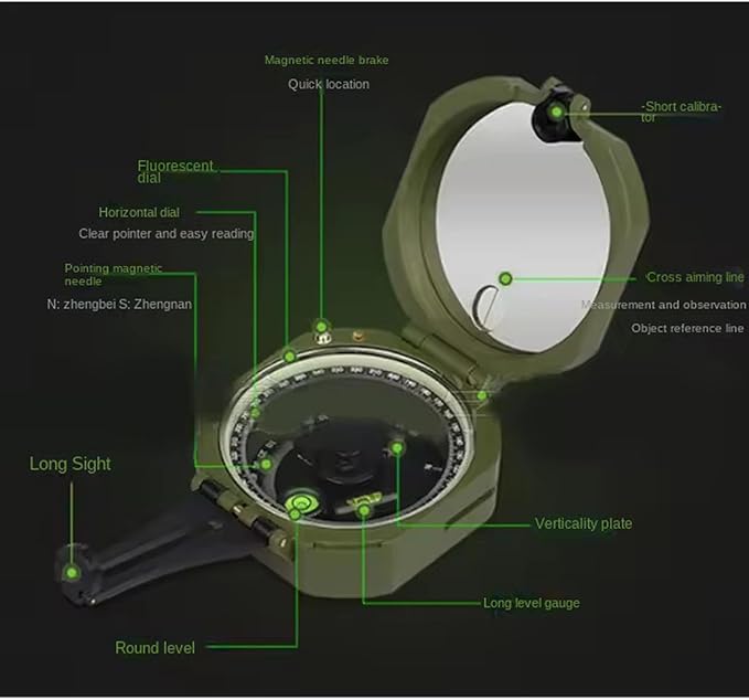 Multifunctional Military Sighting Navigation Compass - Image 2