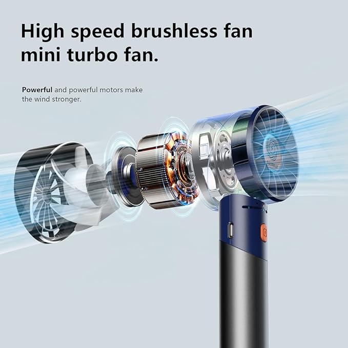 Handheld Fan, Portable Turbo Fan, Powerful Personal Fan, USB Rechargeable Mini - Image 3
