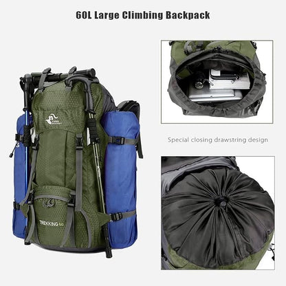 Bseash 60L Waterproof Hiking Camping Backpack - Image 4