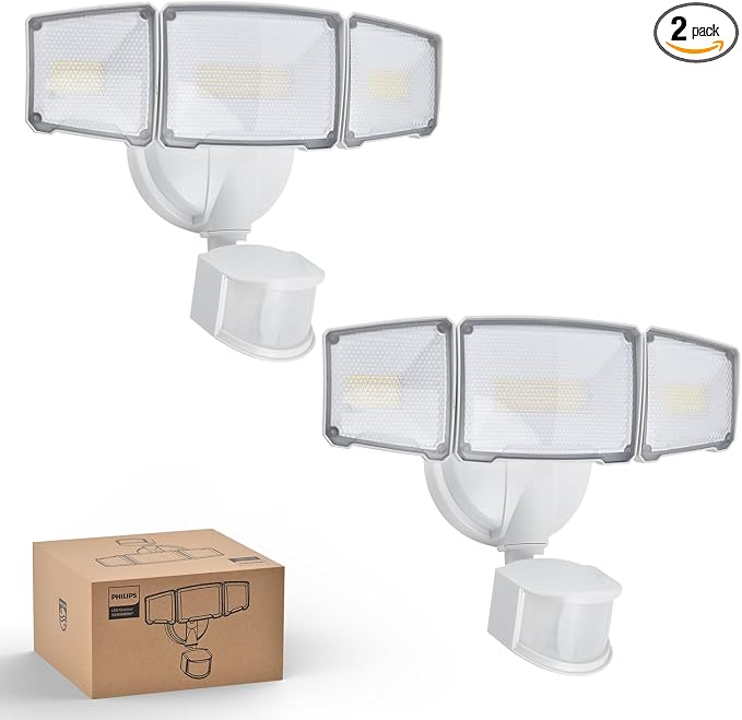 Philips 72W 7400LM LED Security Lights w/PIR Motion Sensor Outdoor, 5000K by PhilipsLightingLED