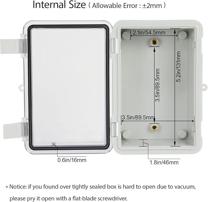 ABS Plastic Dustproof Waterproof IP65 Junction Box Hinged Shell Universal - Image 4