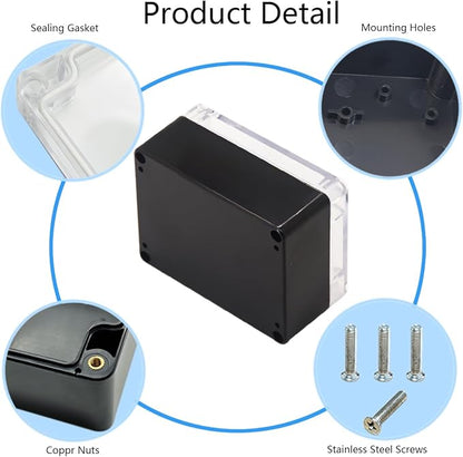 Project Box IP65 Waterproof Junction Box ABS Plastic Black Electrical Boxes DIY - Image 5