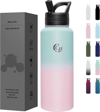 COKTIK 40oz Sports Water Bottle, Stainless Steel Water Bottle by coktik