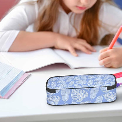 Blue Leaves Pencil Case Tropical Palm Summer Nature Tree Exotic Pencil Bag Pen - Image 5