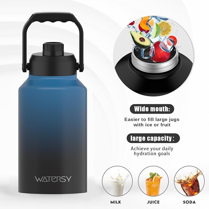 WATERSY 2/3 Gallon Water Bottle Insulated, BPA Free&Leak Proof, 87oz Stainless - Image 5