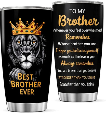 CUBICER Best Brother Ever Lion Design Stainless Steel Tumbler 20 Oz by CUBICER