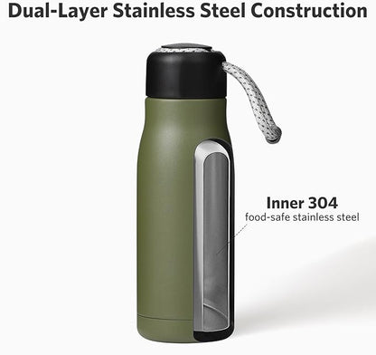Small Water Bottle 12 oz, Dusgut Insulated Water Bottle, Stainless Steel - Image 4
