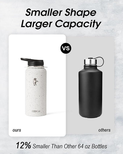 Coolflask Water Bottle with Straw, 32 oz Insulated Metal Water Flask with Straw - Image 3