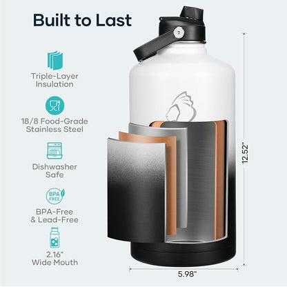 BUZIO 1 Gallon Water Bottle, 128oz Insulated Water Jug Double Walled Vacuum - Image 4
