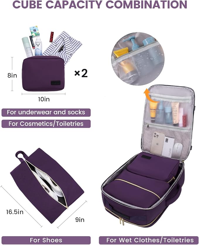 LOVEVOOK 50L Travel Backpack for Women & Men, Airline Approved Carry On Luggage - Image 5
