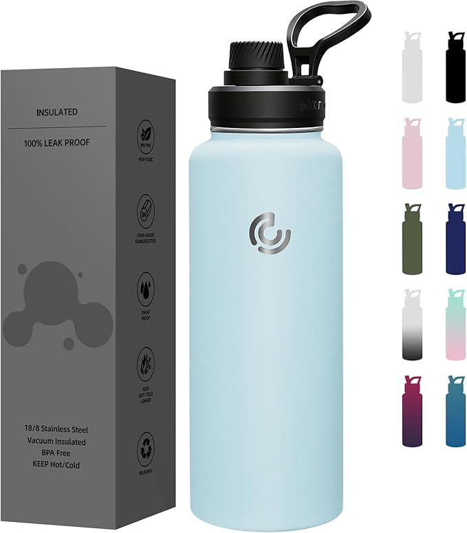 Sports Water Bottle 40oz, Insulated Water Bottle by coktik