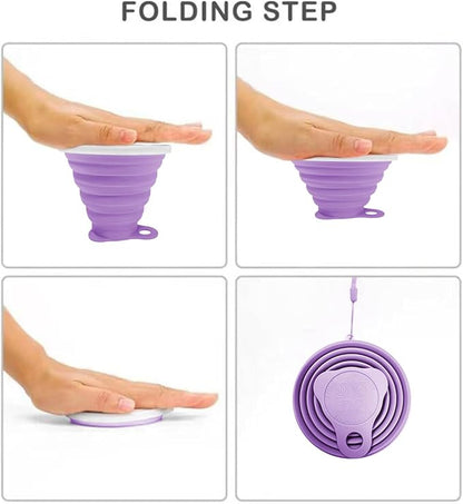 Silicone Collapsible Cups for Camping Travel, Small Portable Backpacking - Image 3