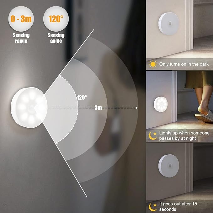 6 Pack Motion Sensor Light Indoor, Electight Night Light USB Rechargeable - Image 5