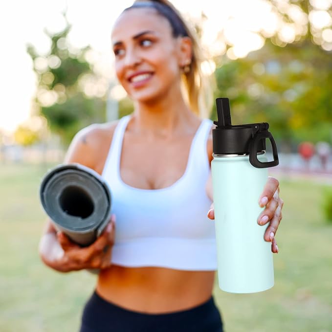 Volhoply 18oz Insulated Water Bottle Bulk 2 Pack, Kids Stainless Steel Water - Image 7