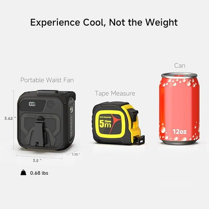 SEAINGO Portable Waist Fan Rechargeable – 10000mAh, 42 ft/s Max, 5 Speeds - Image 7