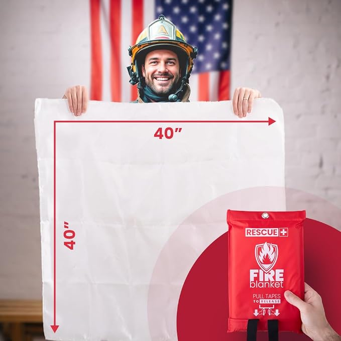 Rescue+ Emergency Fire Blanket for Home, Workplace & Travel, 40” x 40” - Image 5
