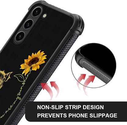 for Samsung Galaxy S23 Case, Pig Sunflower Yellow Sunshine Pattern Graphic - Image 4