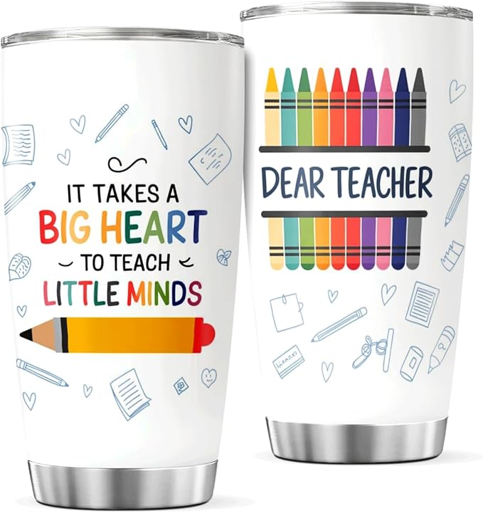 CUBICER Colorful Crayon Teacher Quote Design 20 Oz Tumbler by CUBICER