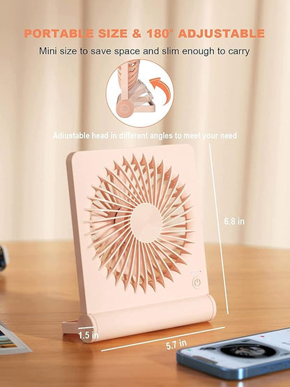 Small Desk Fan, Rechargeable USB Fan Battery Operated, Ultra Quiet, Strong Wind - Image 4