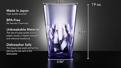SCANDINOVIA - 19oz Unbreakable Premium Drinking Glasses Set of 6 - Super Grade - Image 3