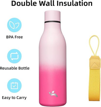 Insulated Water Bottle with Strap, 25 oz Double Wall Stainless Steel Vacuum - Image 3
