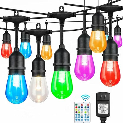 Auroraworld 96FT RGB Outdoor String Lights, Dimmable Color Changing Waterproof by Auroraworld