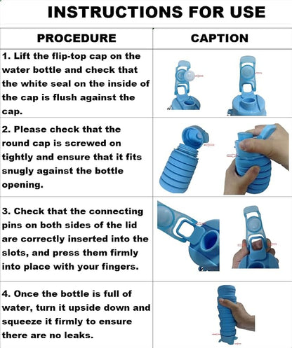 Collapsible Water Bottles 3 Pack Silicone Water Bottle - Image 3