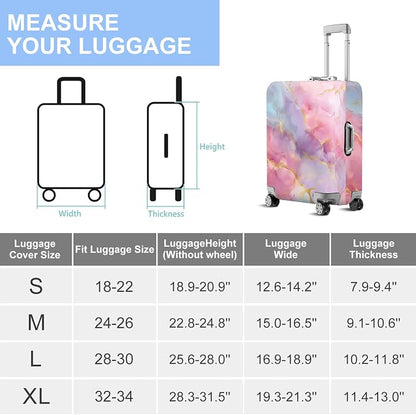 ANNA QUEEN Pink Marble Travel Luggage Cover -Stretchable Airplane Suitcase - Image 7