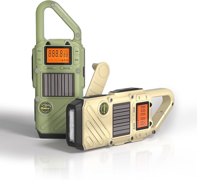 Walkie Talkies for Adults Rechargeable, FM/NOAA Emergency Radios by QNIGLO