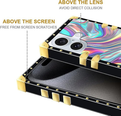 Compatible with iPhone 16 Case, Holographic Abstract Iridescent Textures Luxury - Image 5