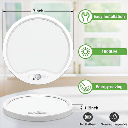 zemty 7inch Small Motion Sensor Ceiling Lights Wired, 15W 1500lm 3CCT/3 - Image 4