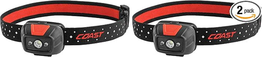 Coast® FL19 365 Lumen Dual Color LED Headlamp, Batteries & Hard Hat Clips by Coast