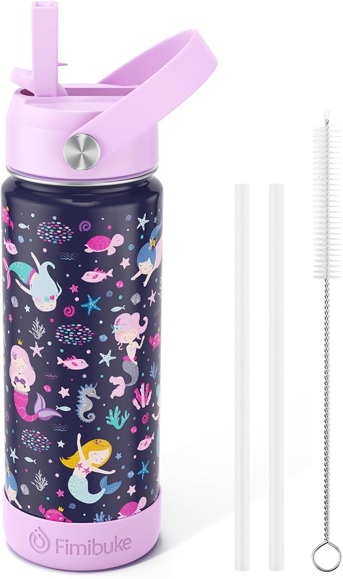 Fimibuke Kids Insulated Water Bottle, 18oz BPA FREE 18/8 Stainless Steel Kids by Fimibuke