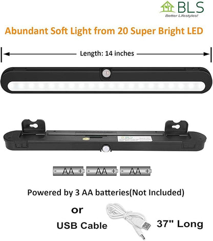 BLS T01LB LED Closet Light Super Bright 20 LED Under Cabinet Lighting Battery - Image 3