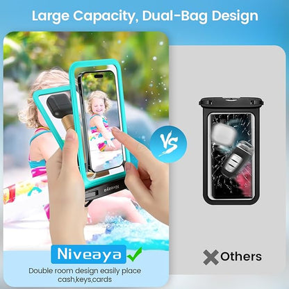 Niveaya Double Space Waterproof Phone Pouch, IPX8 Phone Case - Image 8