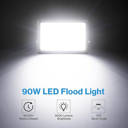 Olafus 2 Pack 90W LED Flood Light Outdoor, 9000LM Super Bright LED Work Lights - Image 4