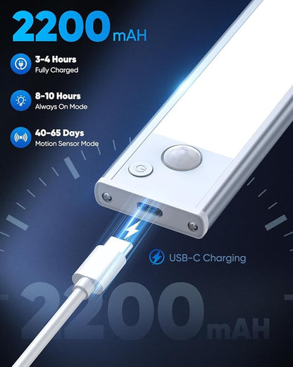 Under Cabinet Lighting, 2200mAh 10 Inch Battery Operated Rechargeable Motion - Image 6