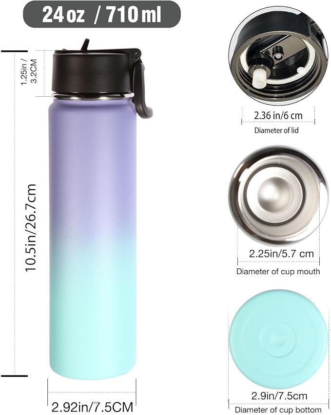 Volhoply 24oz Insulated Water Bottle - Image 2